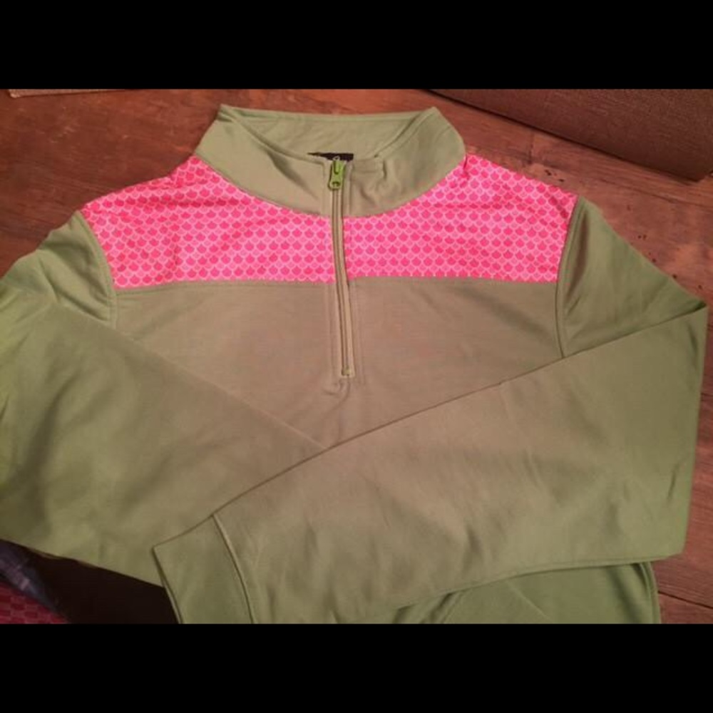 Pink and lime patterned pullover - Picture 2 of 2